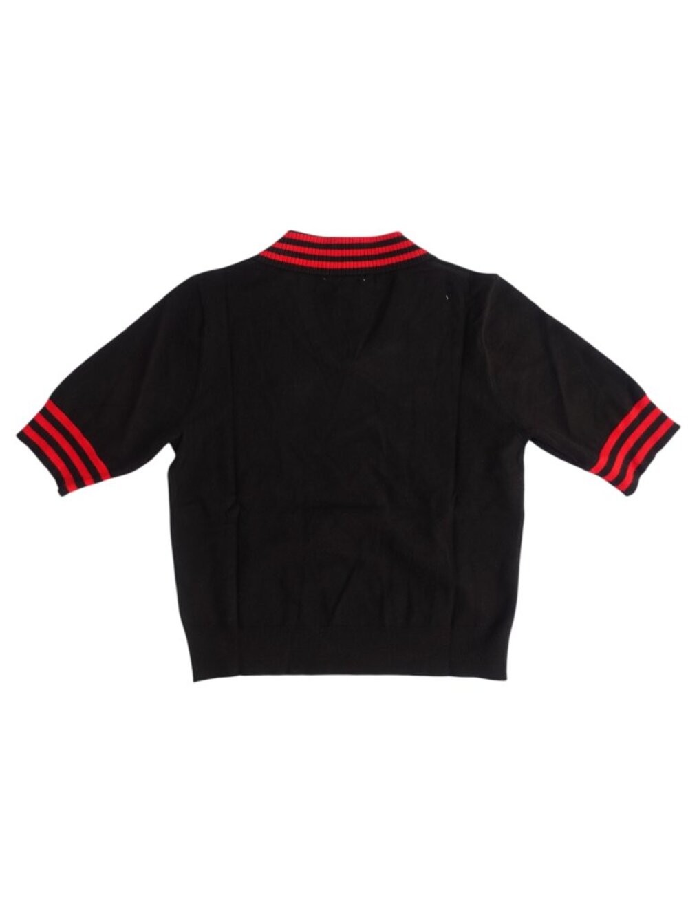 Tulip B Women's Short sleeves TOP Retro style in Black with red Stripes size M - Picture 2 of 9